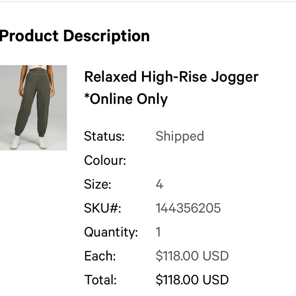 Lululemon athletica Relaxed high rise jogger size 4